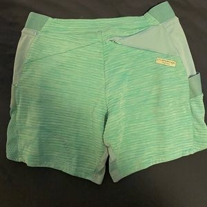 La sportiva blue running shorts